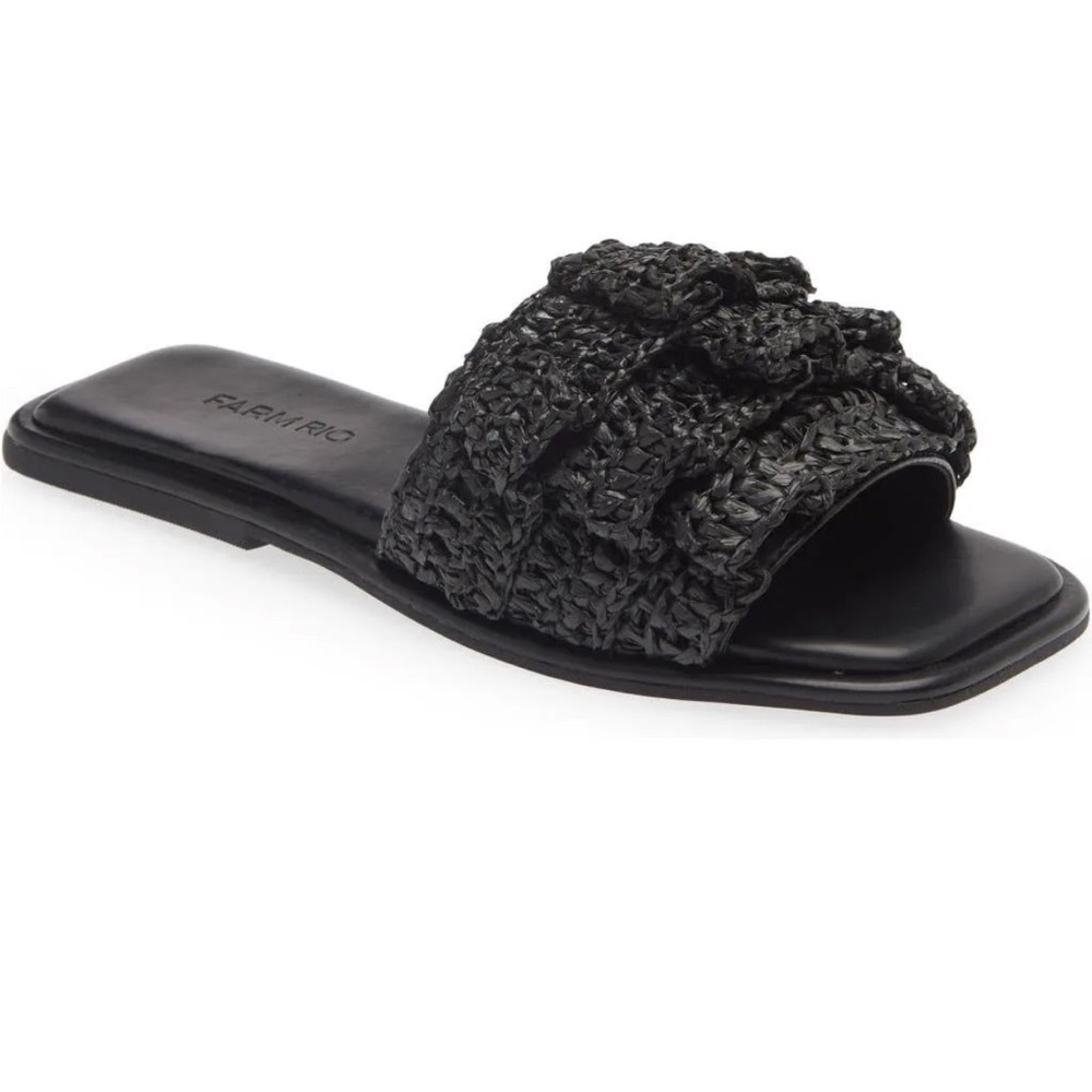 FARM Rio Ruffle Crochet Slide‎ Sandal, Size 7